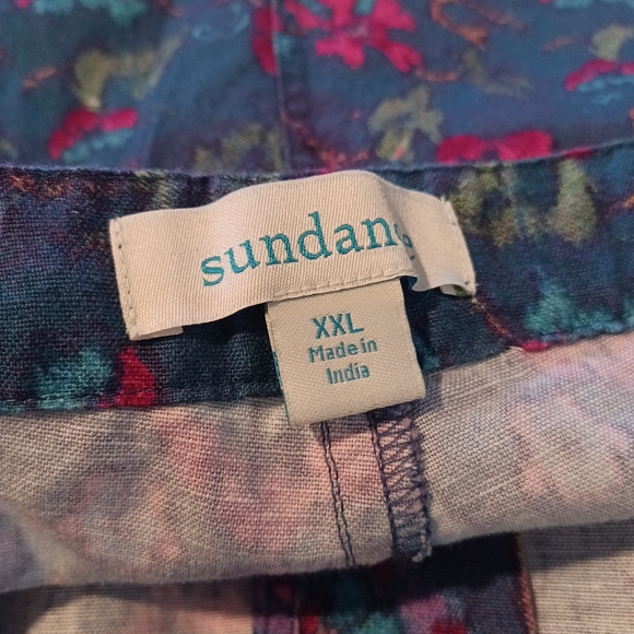 Sundance Linen Blend Kalini Shorts i.n Blue Floral Size XXL - Picture 3 of 7